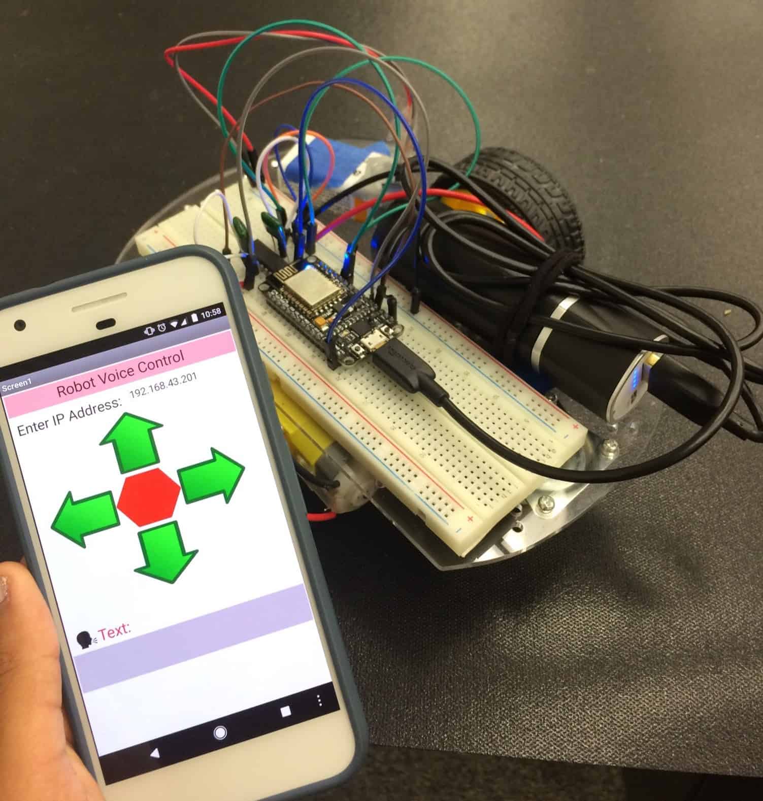 Robot being controlled with Android app