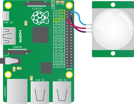 wiring diagram for raspberry pi and pir sensor