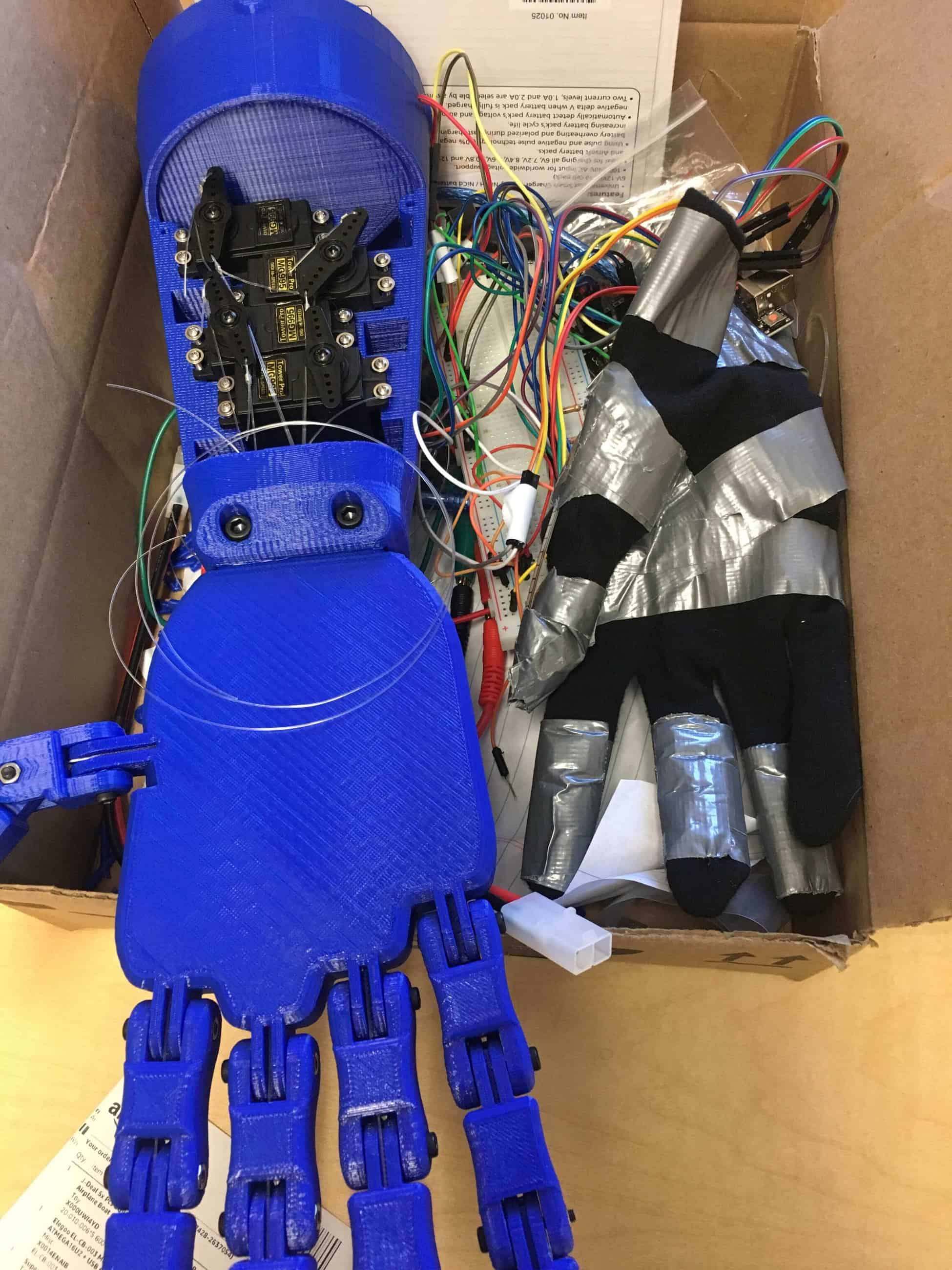 3-D printed robotic hand