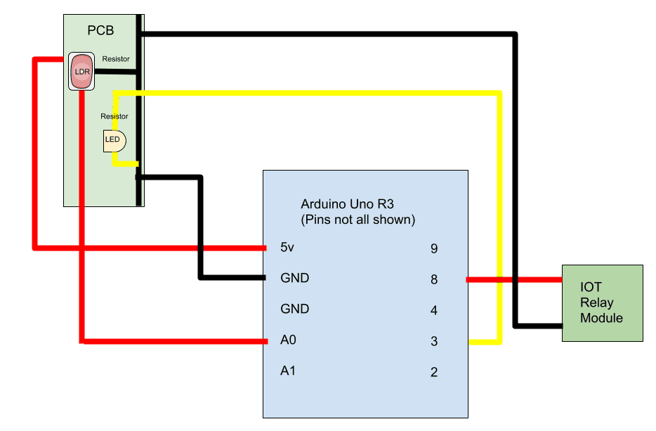 Circuit schematic LDR relay