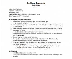 RC Hovercraft Build Plan