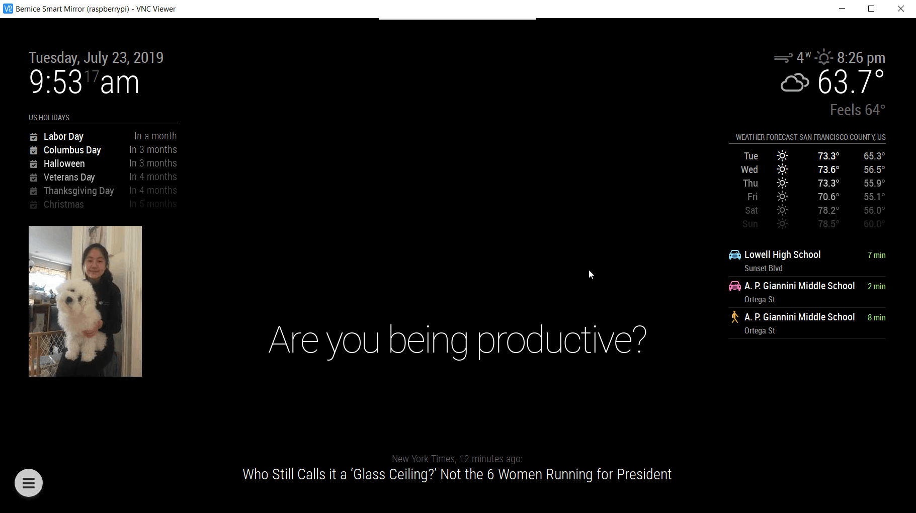 Final Smart Mirror Display Final Smart Mirror Display