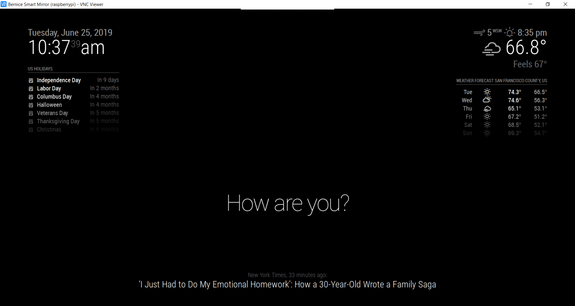 Smart Mirror Display Smart Mirror Display